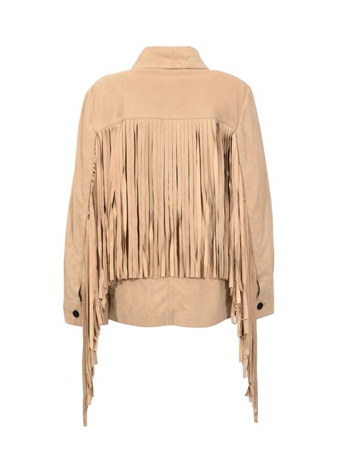 Giacca-camicia Malcom in pelle con maxi frange Liviana Conti | F6SX41W76-0